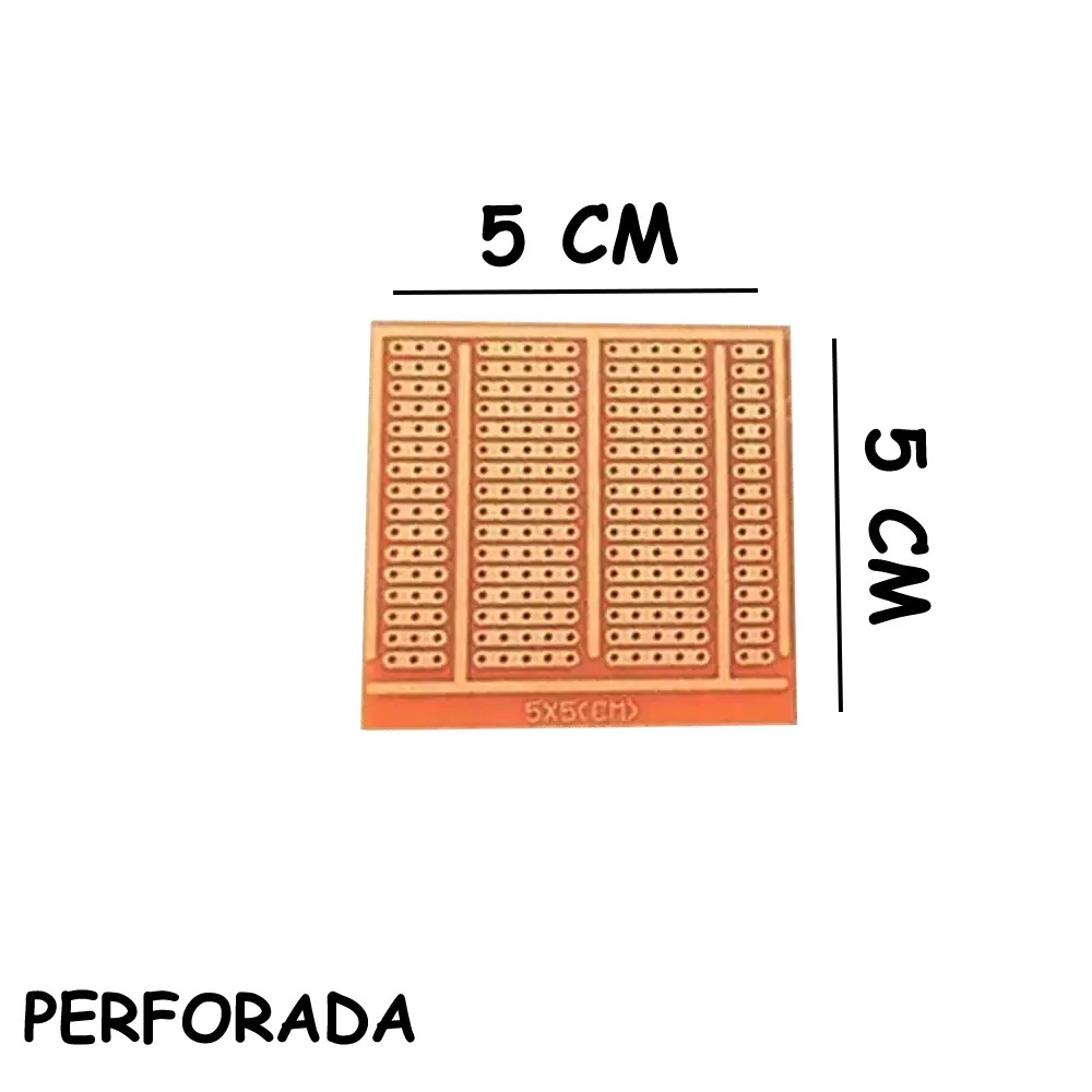Placa Fenolica 5x5cm Perforada 690-520