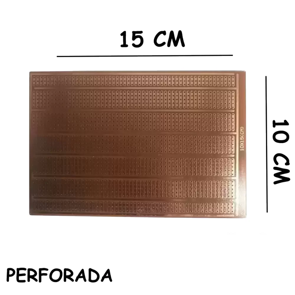 Placa Fenolica 10x15cm Perforada Tipo Protoboard