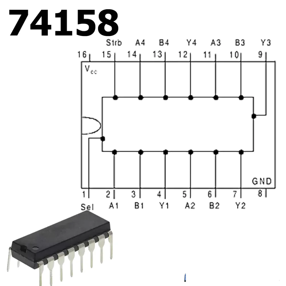 74ls158 74158 Cuatro Multiplexores Y Selectores De Salida De Datos Invertidos De 2 A 1 Línea
