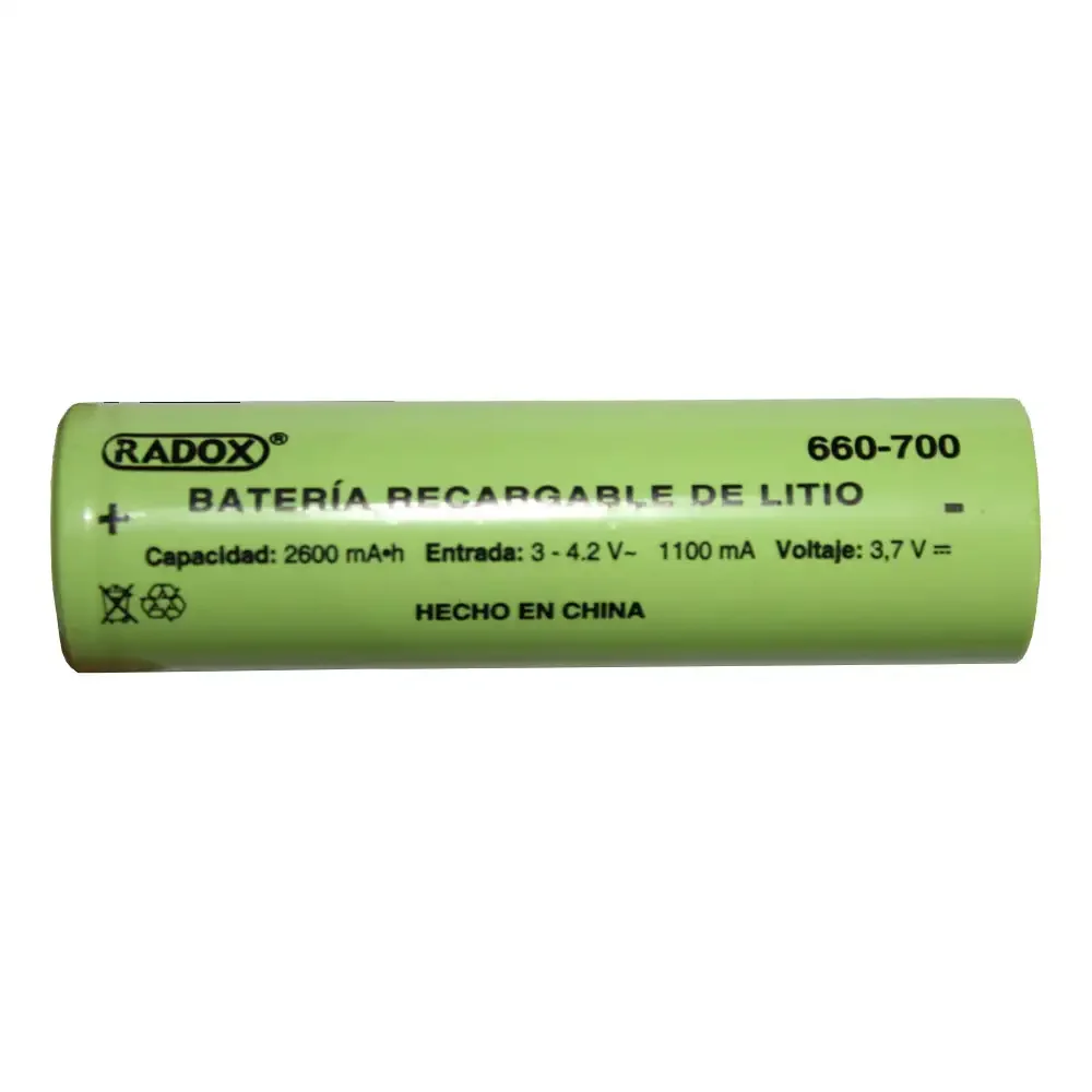 Bateria Recargable Li-ion De 3.7v A 2600mah Tipo 18650