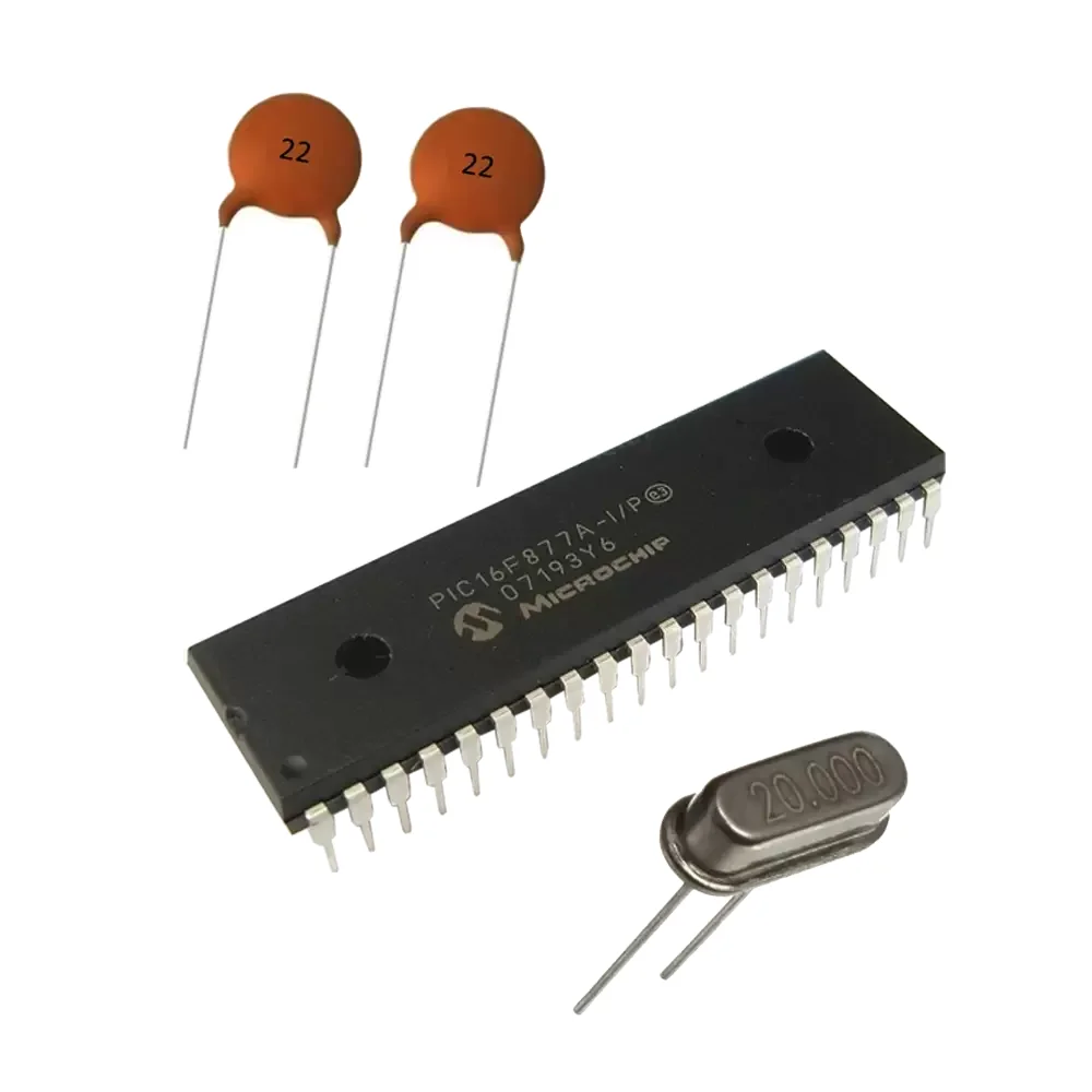 Pic16f877a Con Cristal De 4mhz Y 2 Capacitores De 20pf