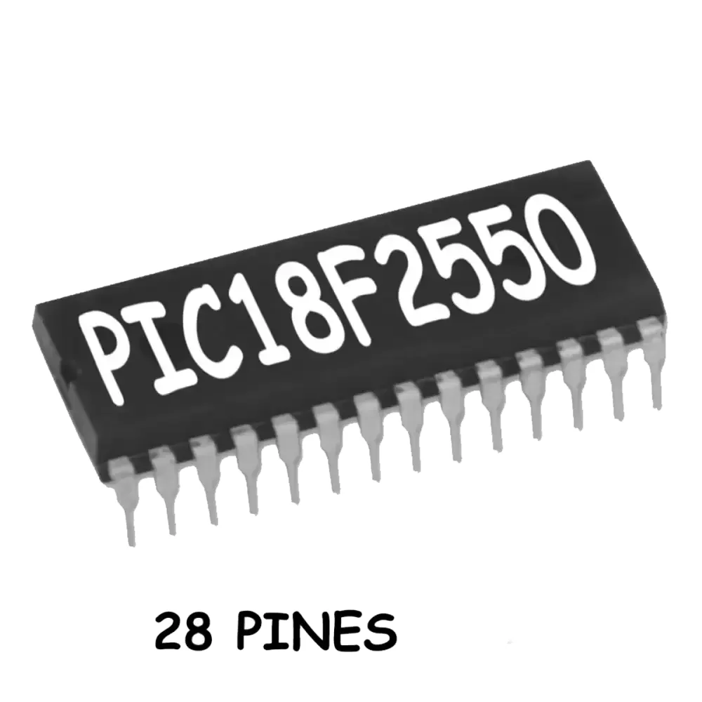 Microcontrolador De 8 Bits De Microchip, Integra Un Módulo Usb 2.0 Nativo, Ideal Para Proyectos Que Requieren Comunicación Directa Con Una Pc Pic18f2550