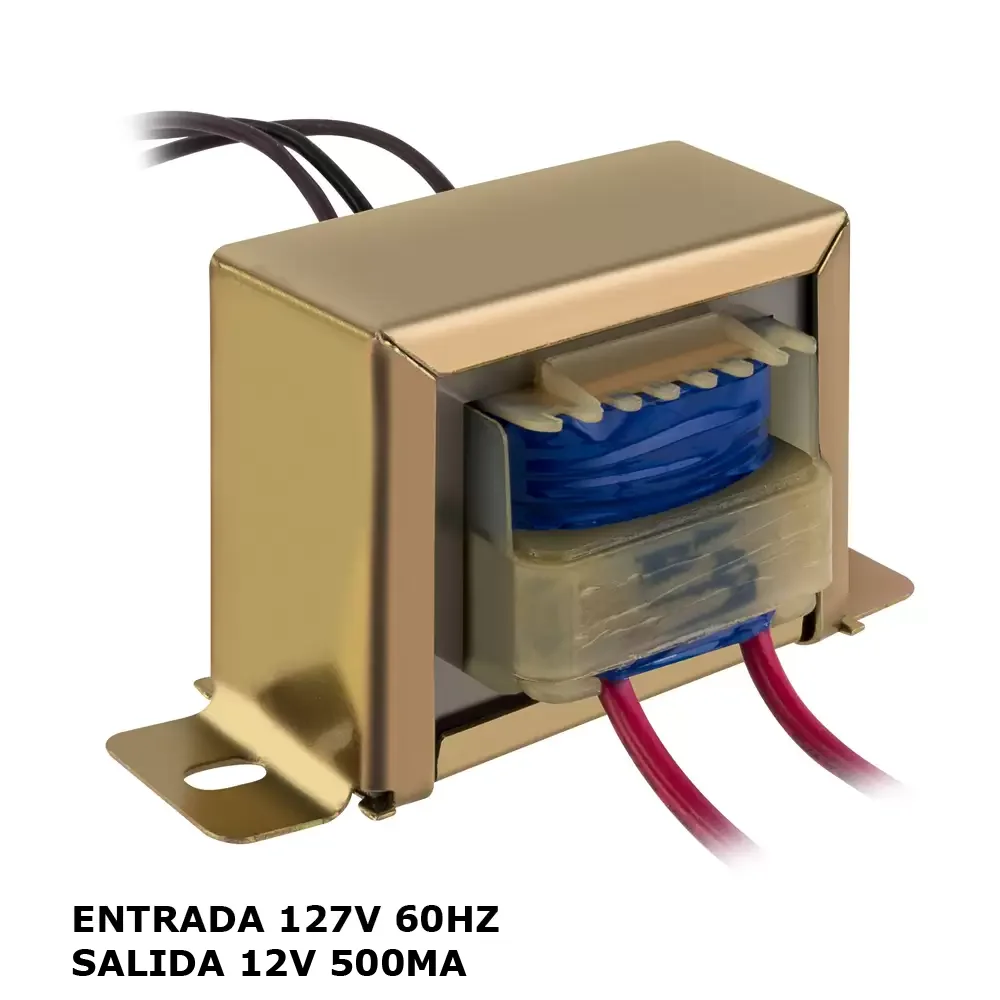 Transformador De 127vca De Entrada, A 12v Y 500 Miliamperes De Salida, Con Derivación Central