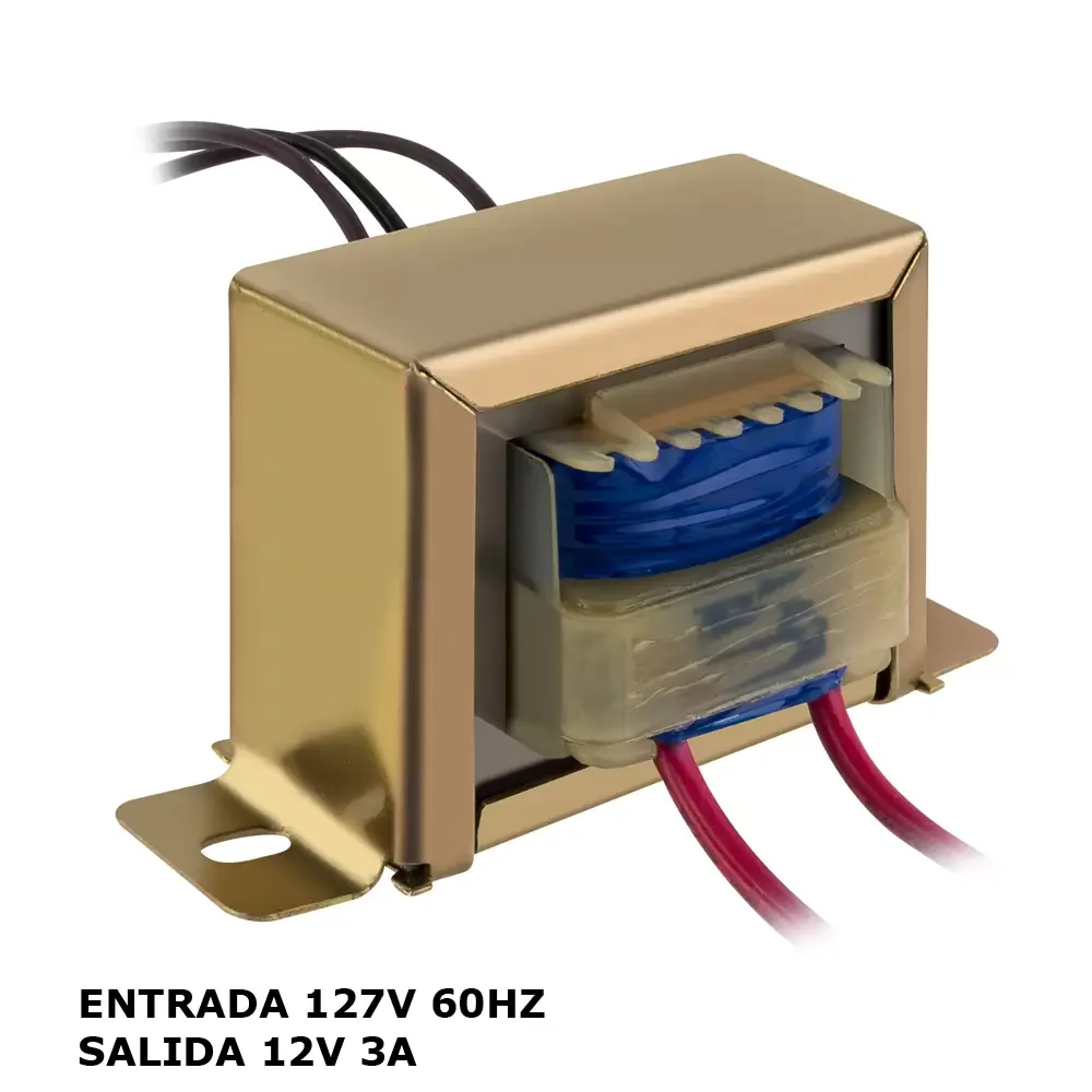 Transformador De 127vca De Entrada, A 12v Y 3 Amperes De Salida, Con Derivación Central