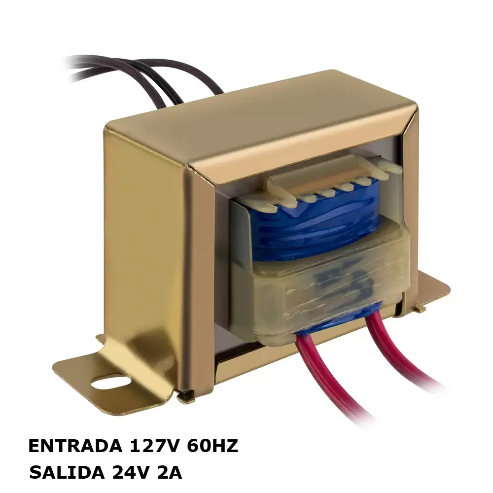 Transformador De 127vca De Entrada, A 24v Y 2 Amperes De Salida, Con Derivación Central