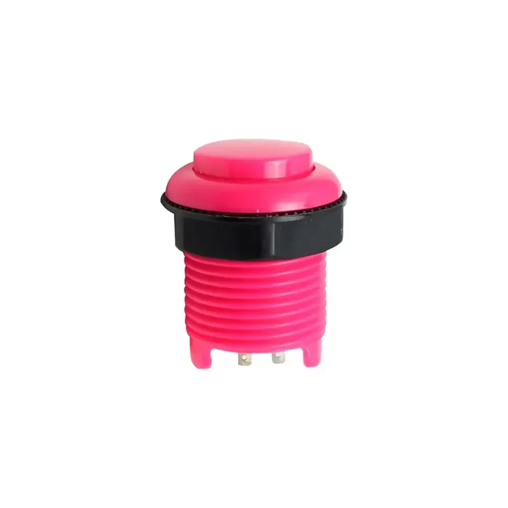 Botón Maquinita Arcade Rosa Pequeño Con Microswitch Rosca:27mm Boton:33mm