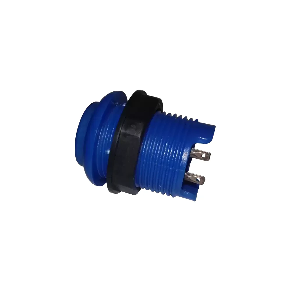 835-136 Botón Maquinita Arcade Azul Pequeño Con Microswitch Rosca:27mm Boton:33mm