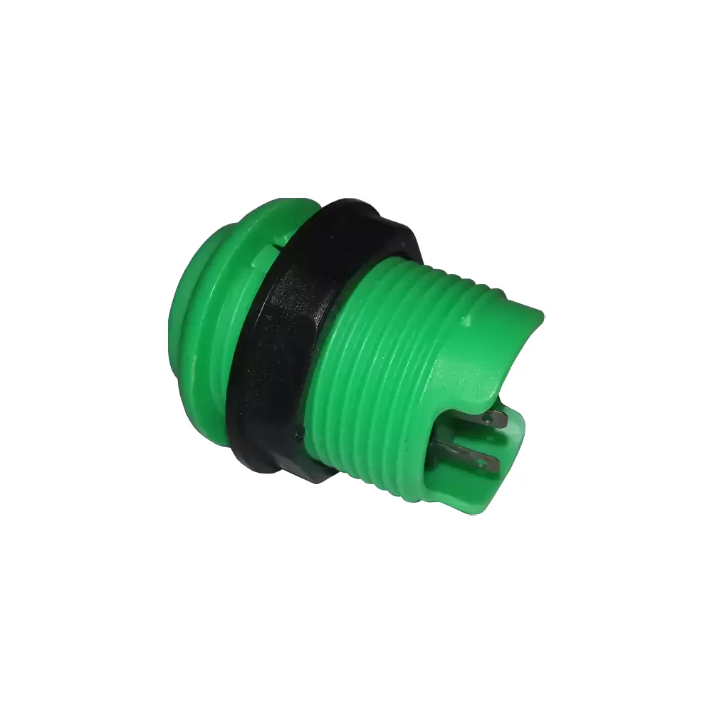 835-139 Botón Maquinita Arcade Verde Pequeño Con Microswitch Rosca:27mm Boton:33mm