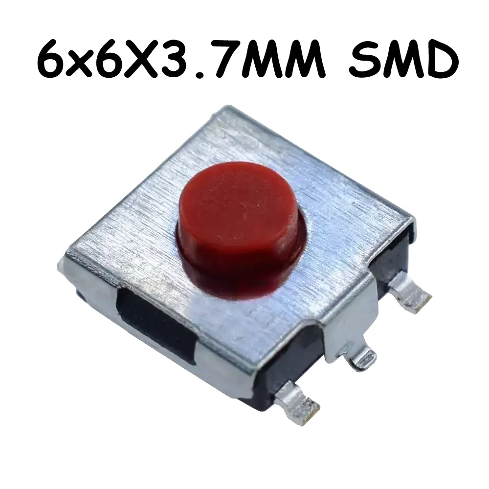Boton Push Button 6x6x3.7mm Superficial Smd 5 Pines