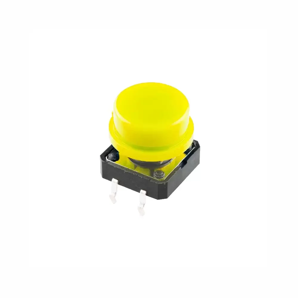 Boton Push Button 12x12x7.3mm 4 Pines Abierto Amarillo