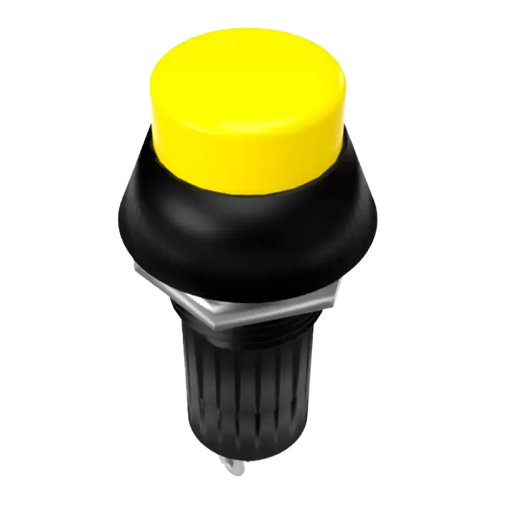 Push Button O Botón Amarillo Circular Con Enclave De 12mm De Diámetro Y 3a Pbs-11a Switch