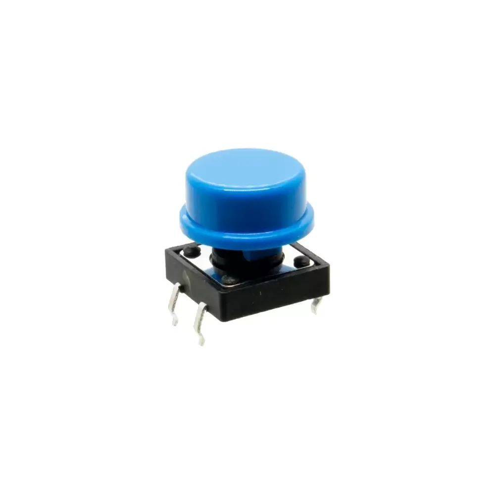 Boton Push Button 12x12x7.3mm 4 Pines Abierto Azul
