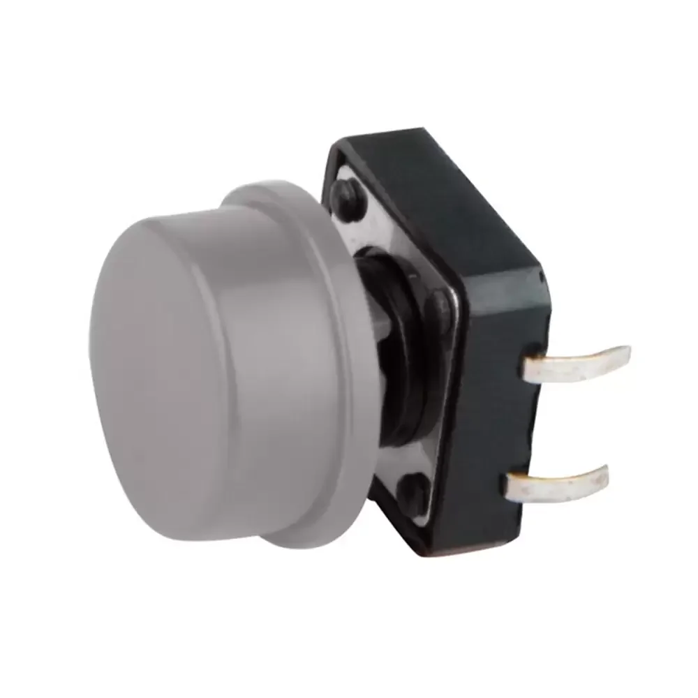 Boton Push Button 12x12x7.3mm 4 Pines Abierto Gris