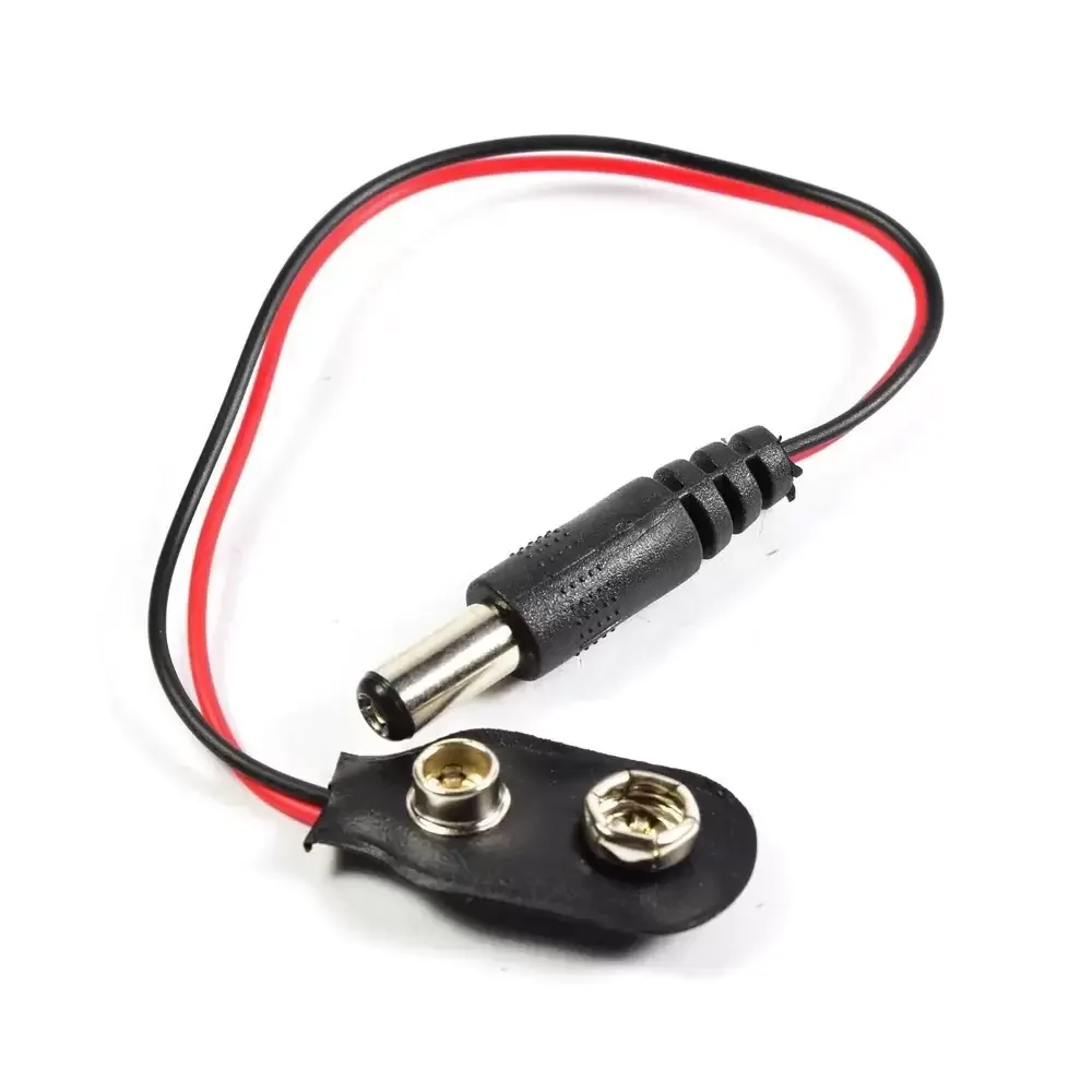 Broche Conector Para Baterías De 9v Con Plug 5.5x2.1mm