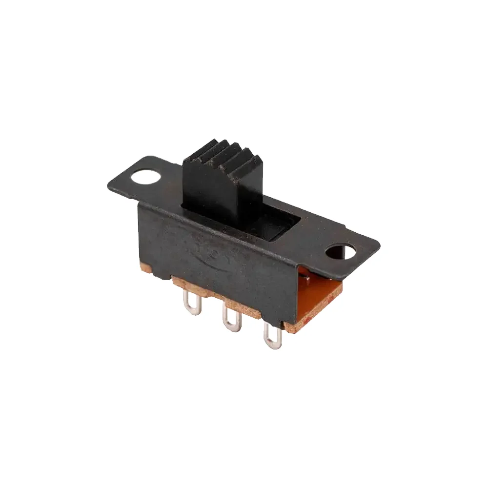 Switch Mini Palanca Deslizable 2 Polos 1 Tiro 6 Pines 50v 0.5a 16x8x17mm Palanca 5mm