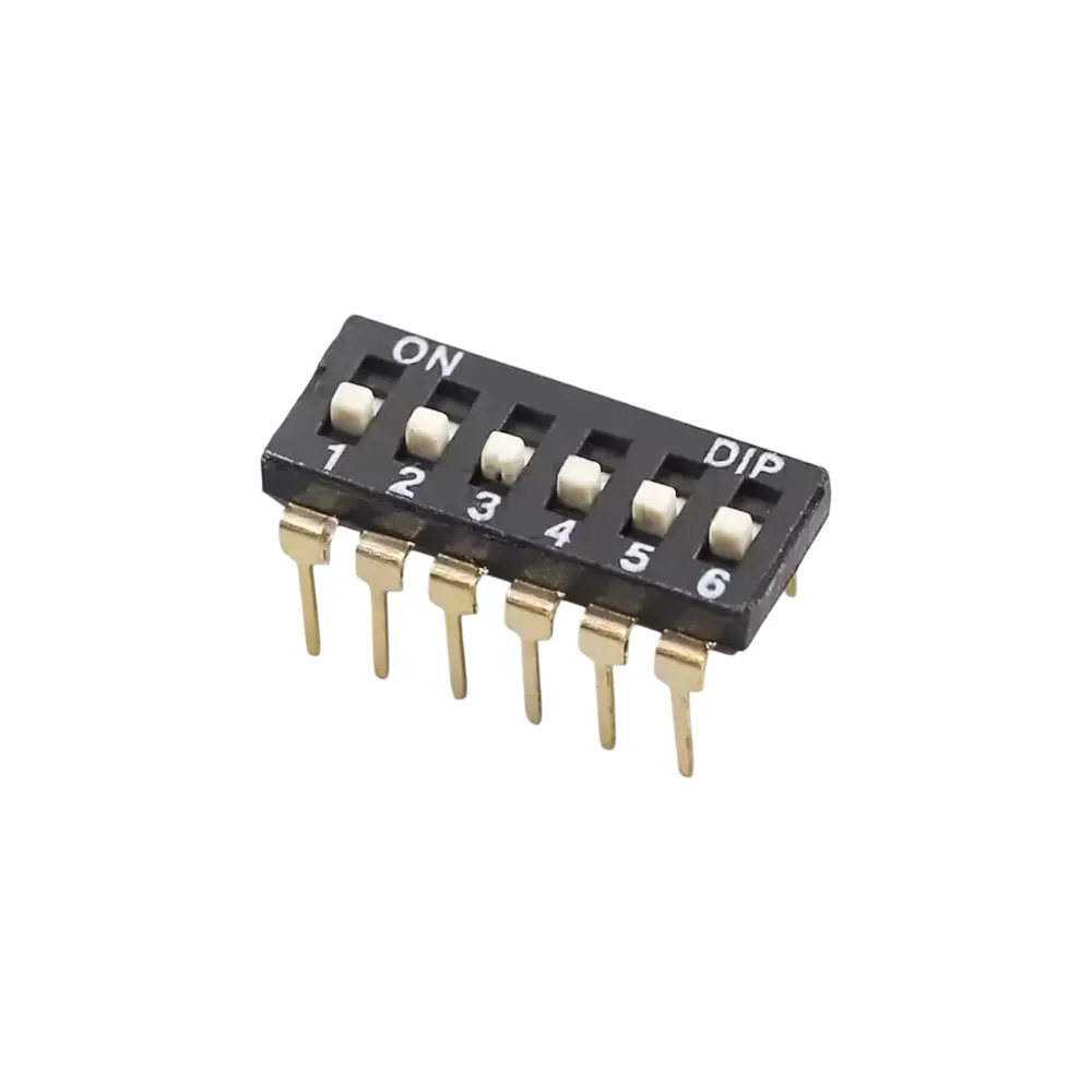 Dip Switch 6 Canales Negro Separacion 2.54mm Para Protoboard