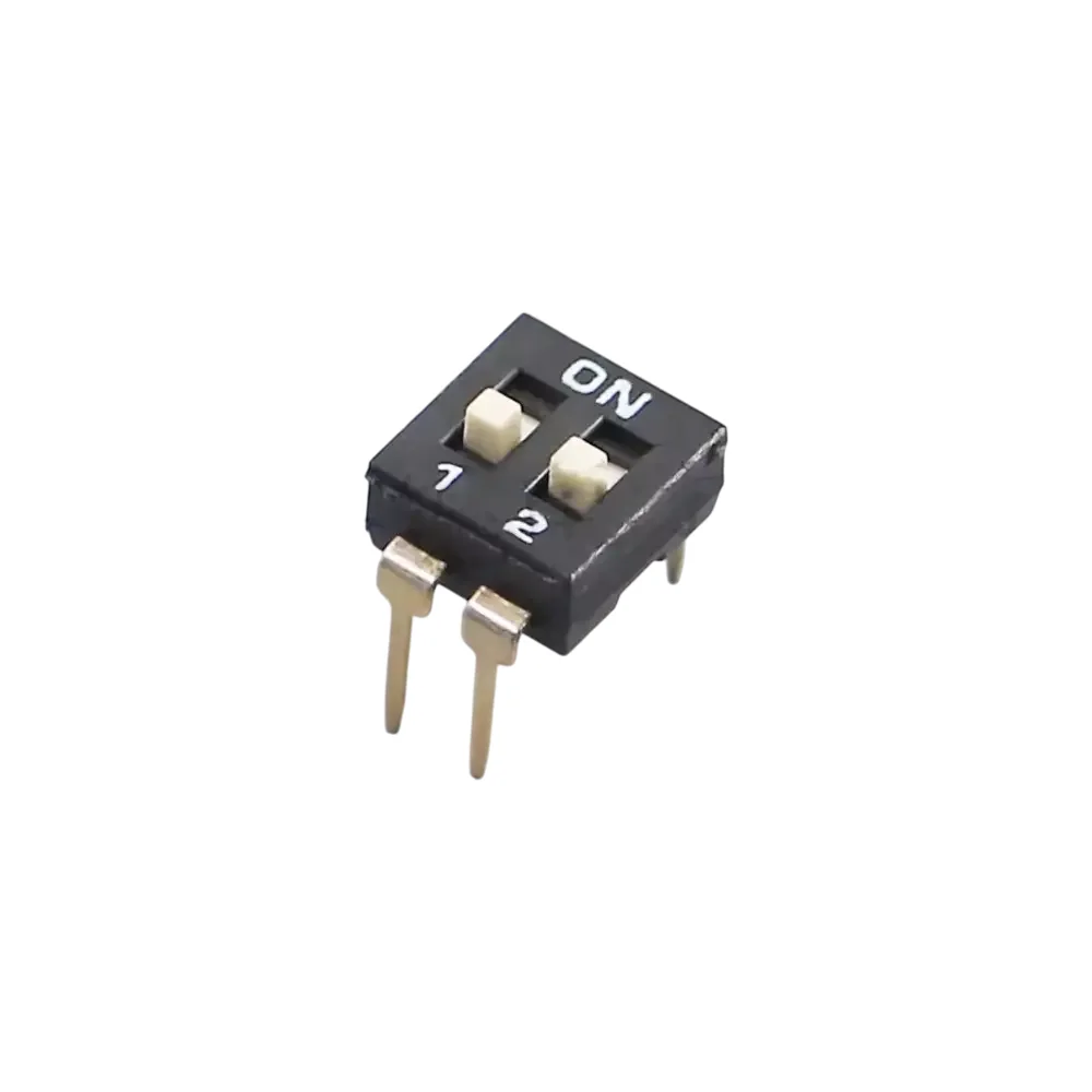 Dip Switch 2 Canales Negro Separacion 2.54mm Para Protoboard