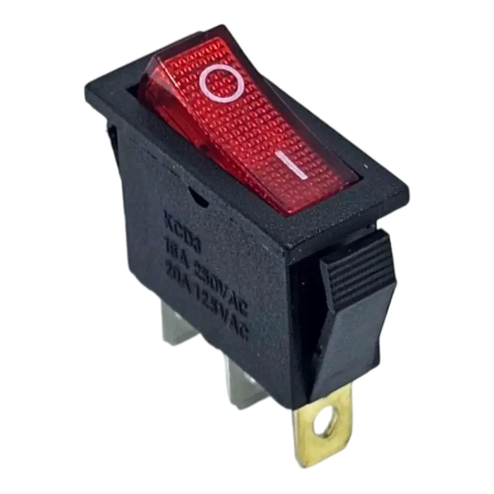 Switch Balancin Con Foco Piloto On-off Rojo 30x13.5mm Kcd3