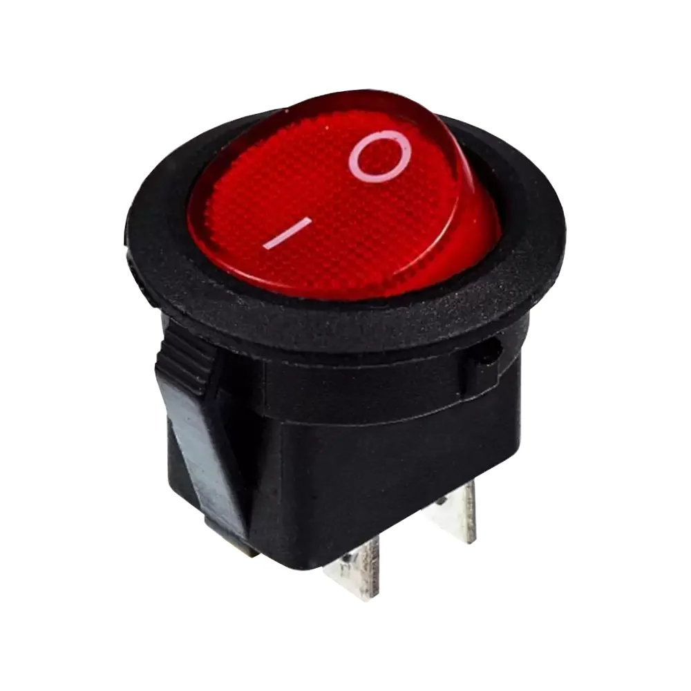 Mini Switch Balancin On-off Circular Rojo 3a 250vac ó 6a 125vac 2 Pines
