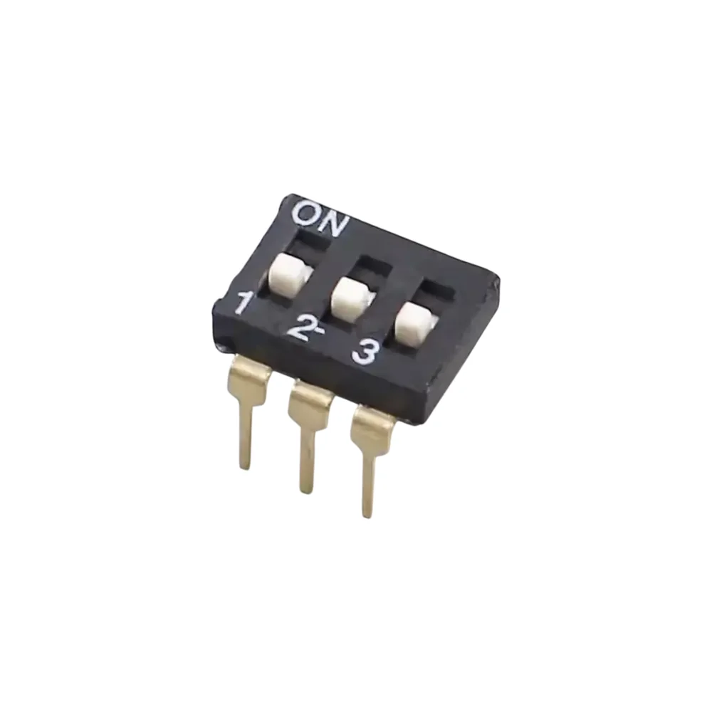 Dip Switch 3 Canales Negro Separacion 2.54mm Para Protoboard