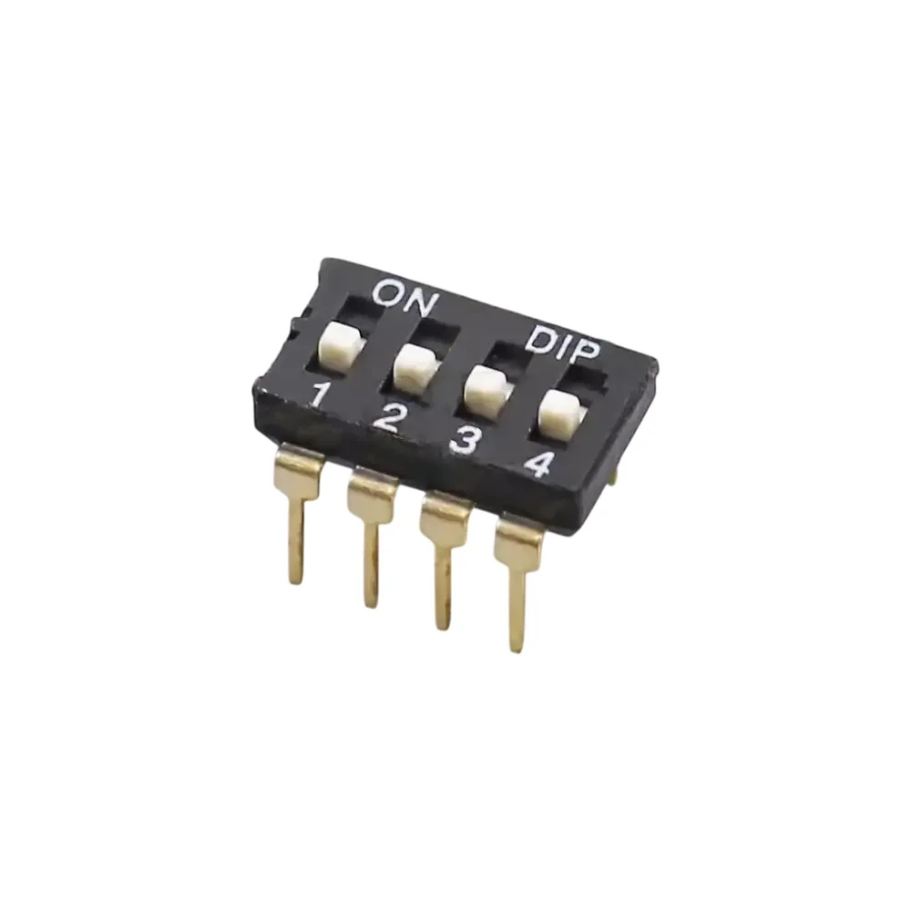 Dip Switch 4 Canales Negro Separacion 2.54mm Para Protoboard