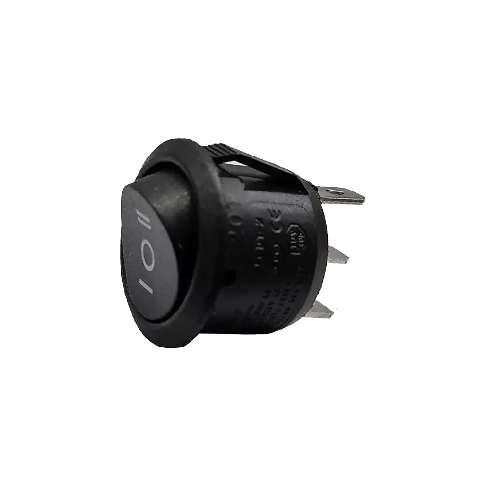 Switch Doble Posicion Circular Negro 3 Pines 6a/250vac - 10a/125vac Kcd1-2