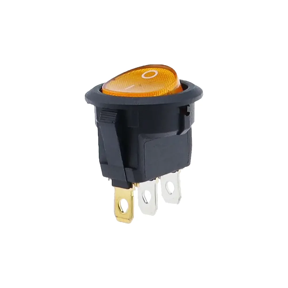 Switch Balancin Con Foco Piloto On-off Circular Amarillo 6.5a 250vac ó 13a 125vac 3 Pines
