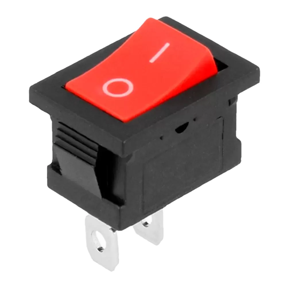 Switch De Balancín Rojo On Off De 3a 250v Y 6a 125v De 21x15mm