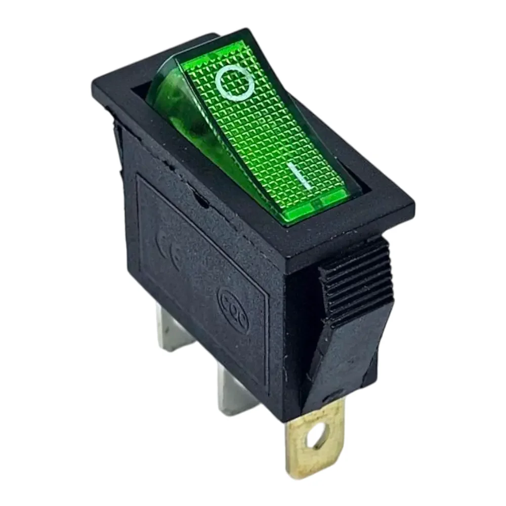 Switch Balancin Con Foco Piloto On-off Verde 30x13.5mm Kcd3