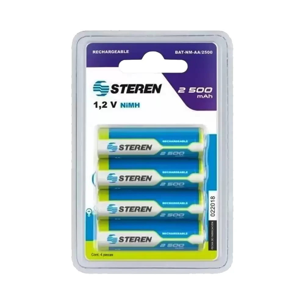 Batería Recargable 1.2v Aa Nimh 2500 Mah