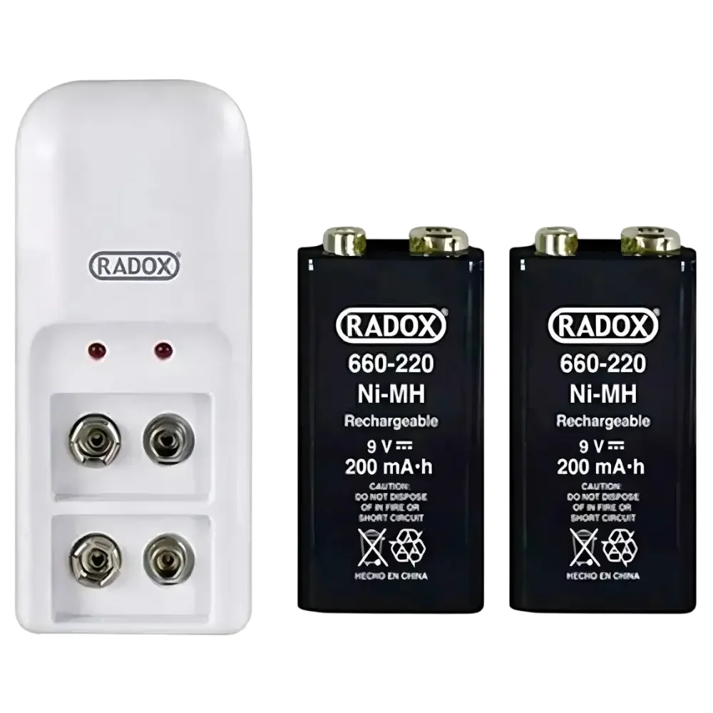 Cargador De Baterias 9v Con 2 Baterias 9v 200 Mah