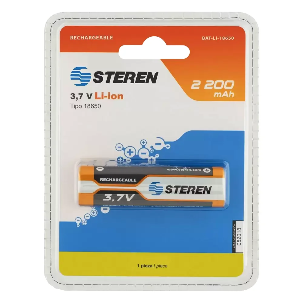 Bateria Recargable Li-ion 2200 Mah 18650