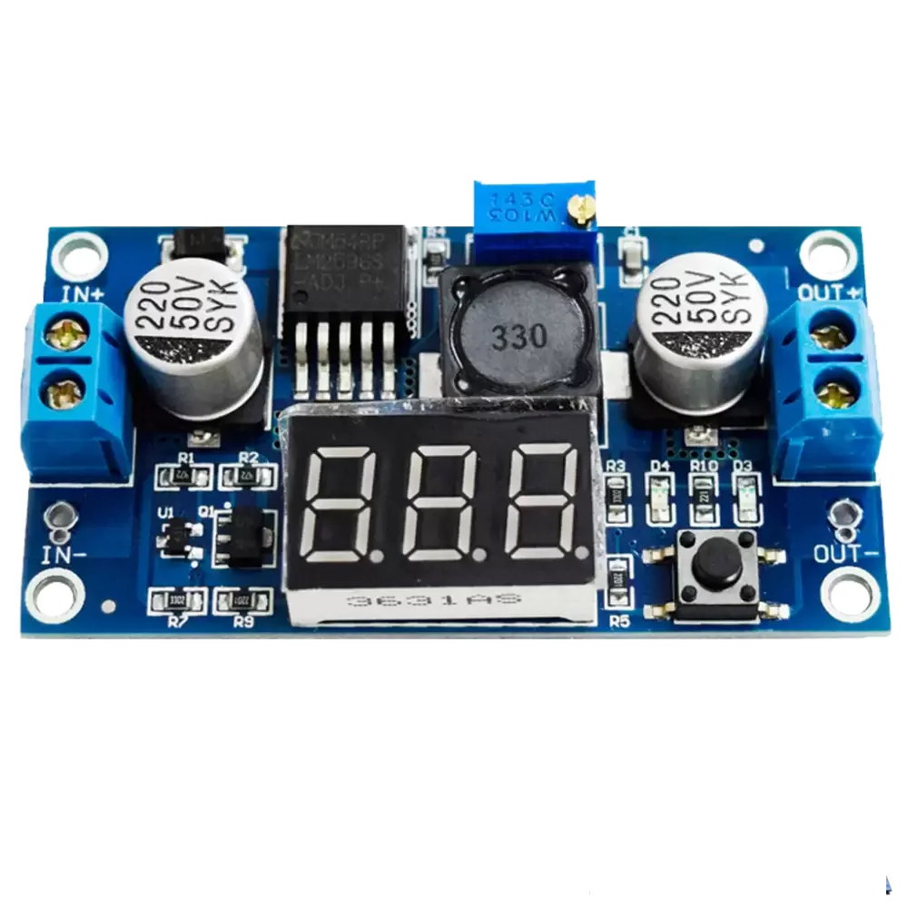 Regulador De Voltaje Step Down Lm2596 Con Display Entrada 4.5v-40v Salida 1.5v-35v 2a Ajustable