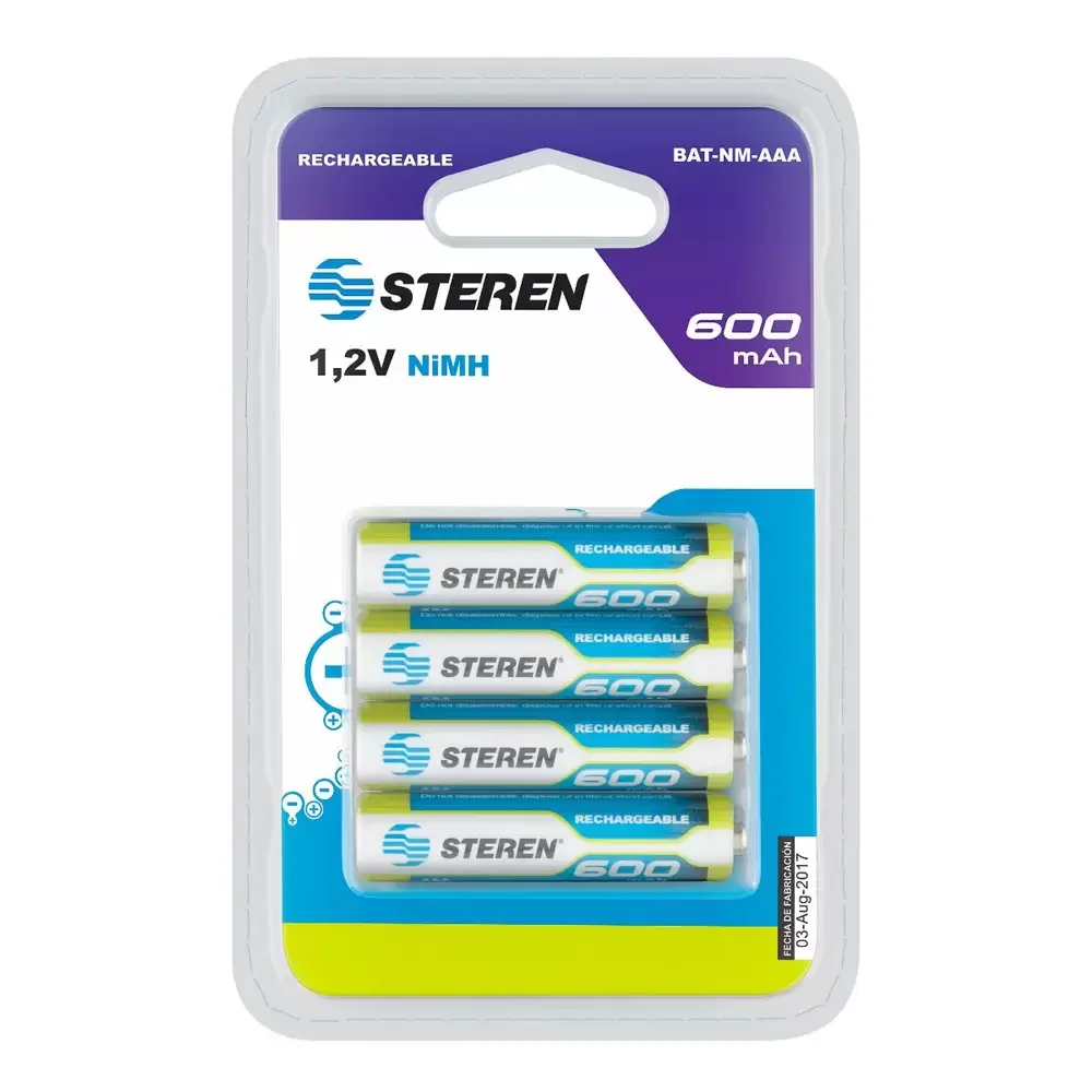 Batería Recargable 1.2v Aaa Nimh 600 Mah Bat-nm-aaa/600