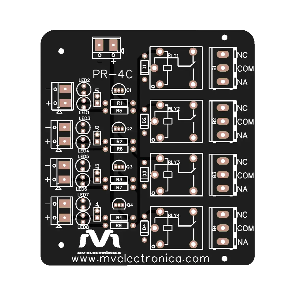 Placa Para Crear Modulo De Relevadores De Voltajes Variados