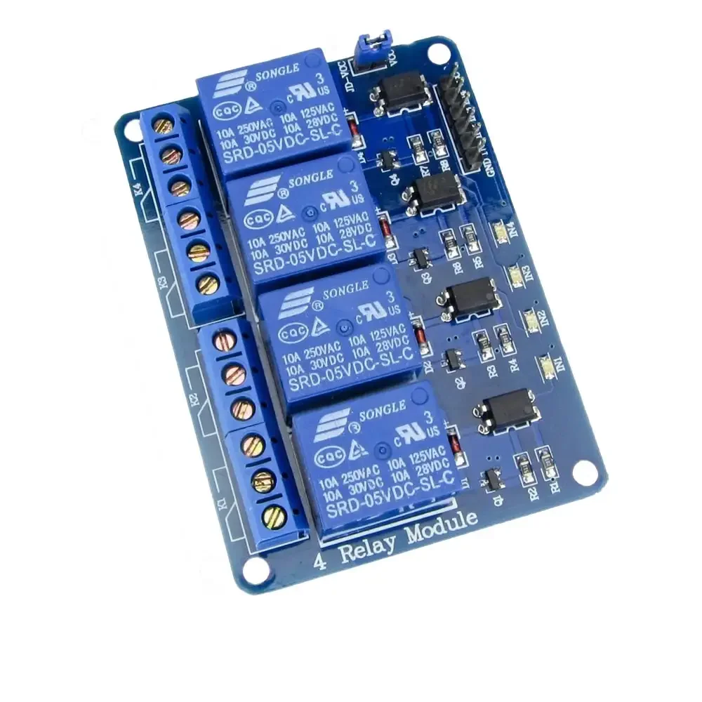 Módulo Relevador De 4 Canales A 5v 10a Lowlevel Relay