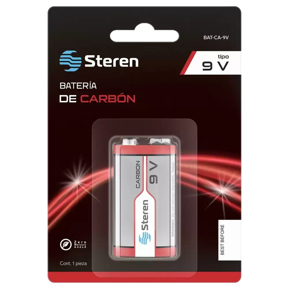 Bateria O Pila Cuadrada De 9v De Carbon