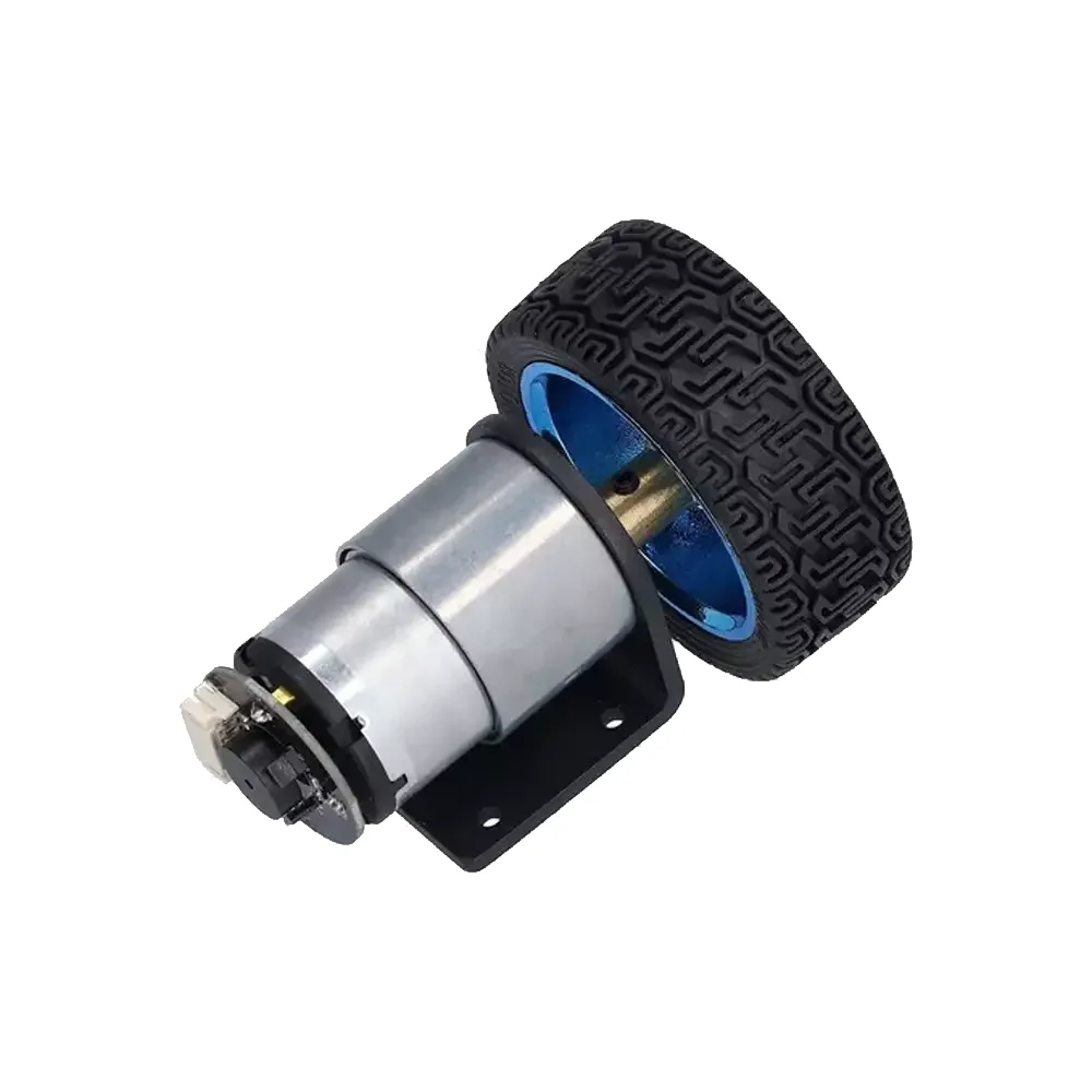 Motorreductor Con Llanta Jgb37-520 De 6v A 90rpm Con Caja Reductora De Metal 3.2 Kg.cm Y Módulo Encóder