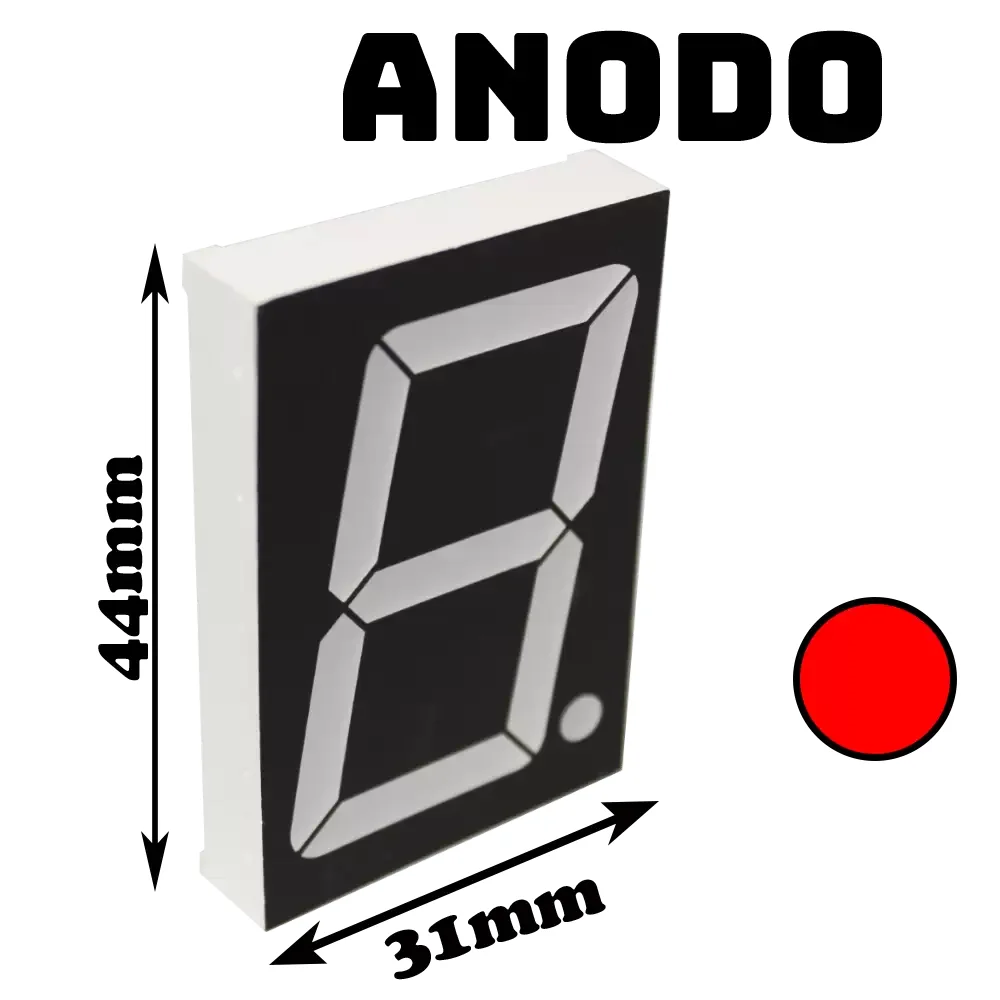 Display De 7 Segmentos Anodo Rojo 44x31mm 1.5"