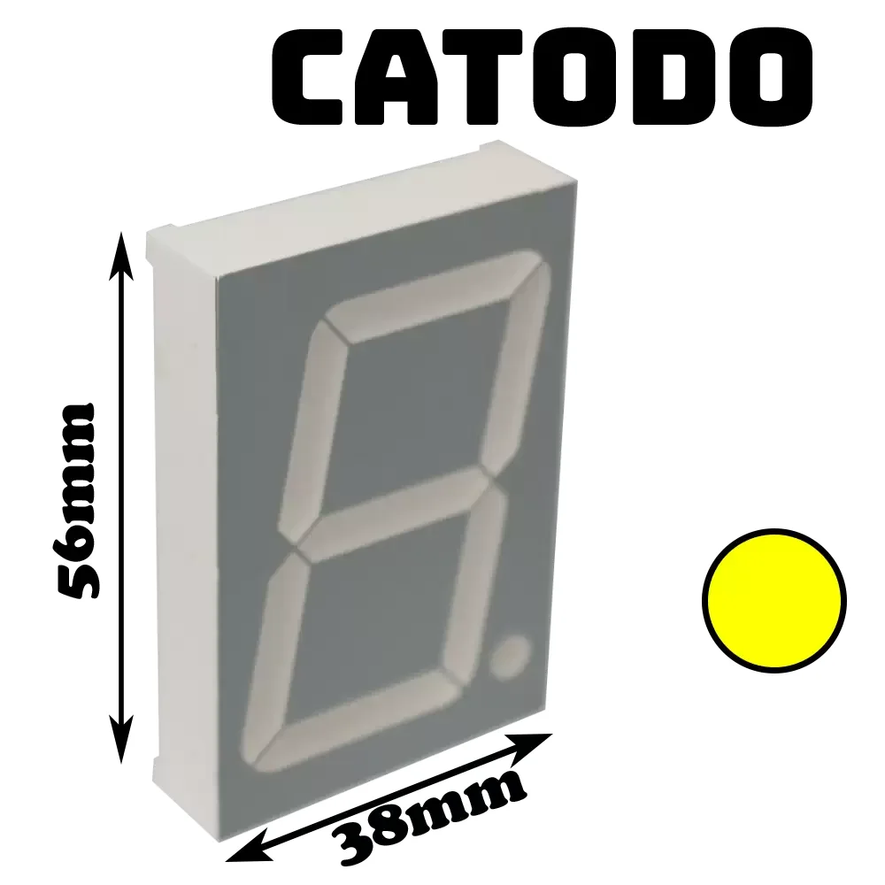 Display De 7 Segmentos Catodo Amarillo 56x38mm 1.8"