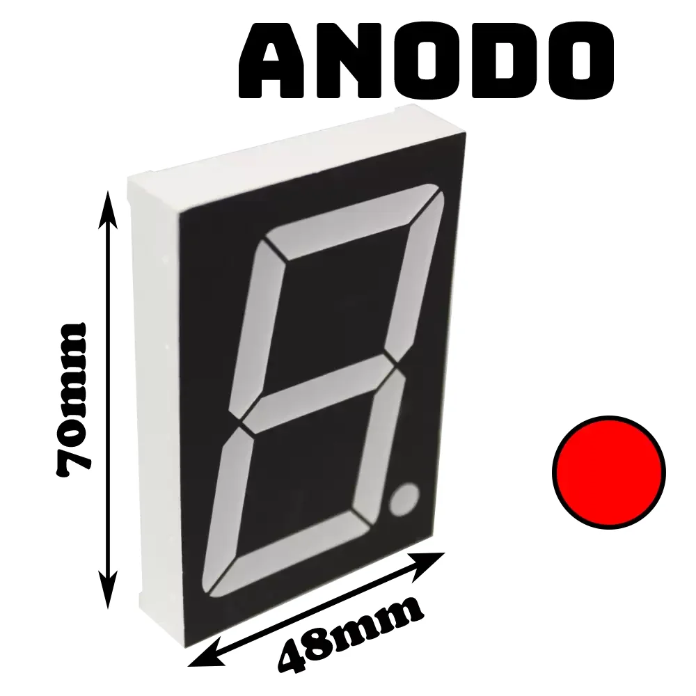 Display De 7 Segmentos Anodo Rojo 70x48mm 2.2"