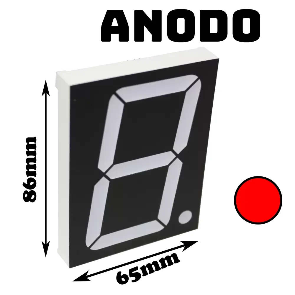 Display De 7 Segmentos Anodo Rojo 86x65mm 3"
