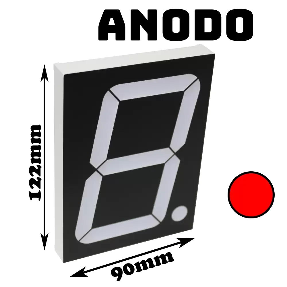 Display De 7 Segmentos Anodo Rojo 122x90mm 4"