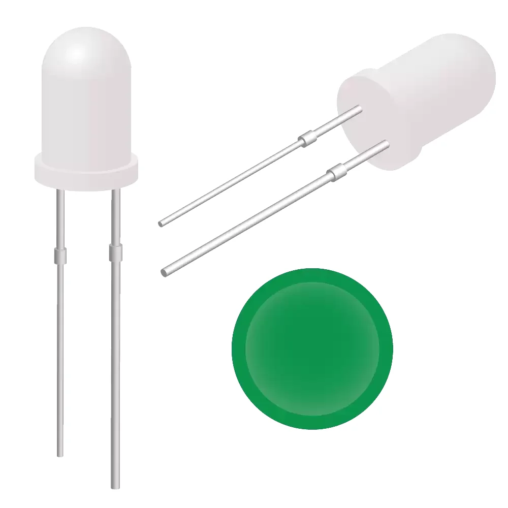 Led Ultrabrillante Verde De 5mm Voltaje 3.2-3.4v 20mah