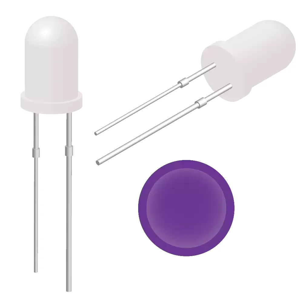 Led Ultrabrillante Morado De 5mm Voltaje 3.0 A 3.2v 20ma