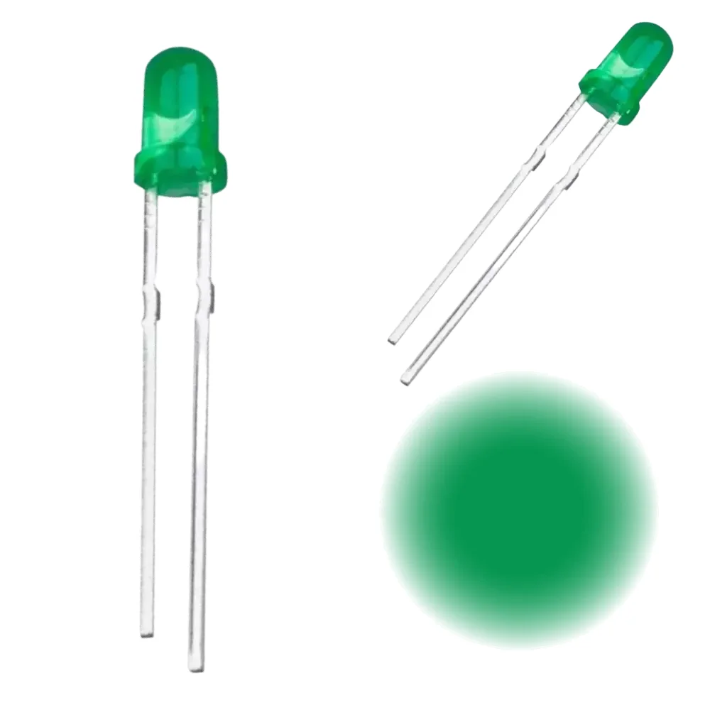 Led Verde 3mm Difuso 2.8-3.2v 20ma