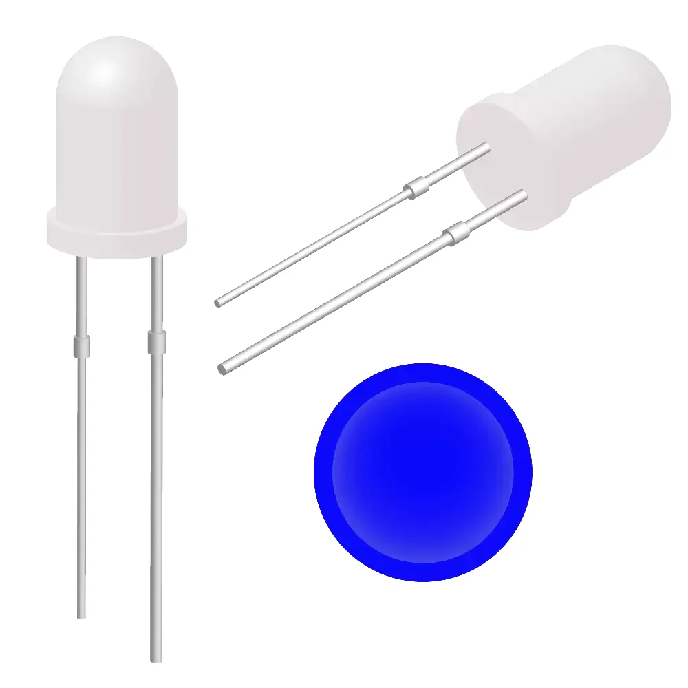 Led Ultrabrillante Azul De 5mm Voltaje 3.2-3.4v 20mah