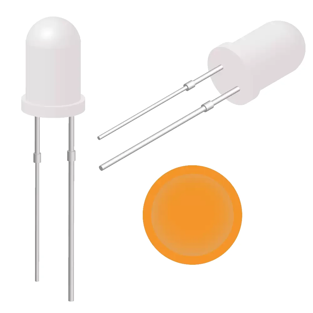 Led Ultrabrillante Naranja De 5mm Voltaje 1.9-2.1v 20mah