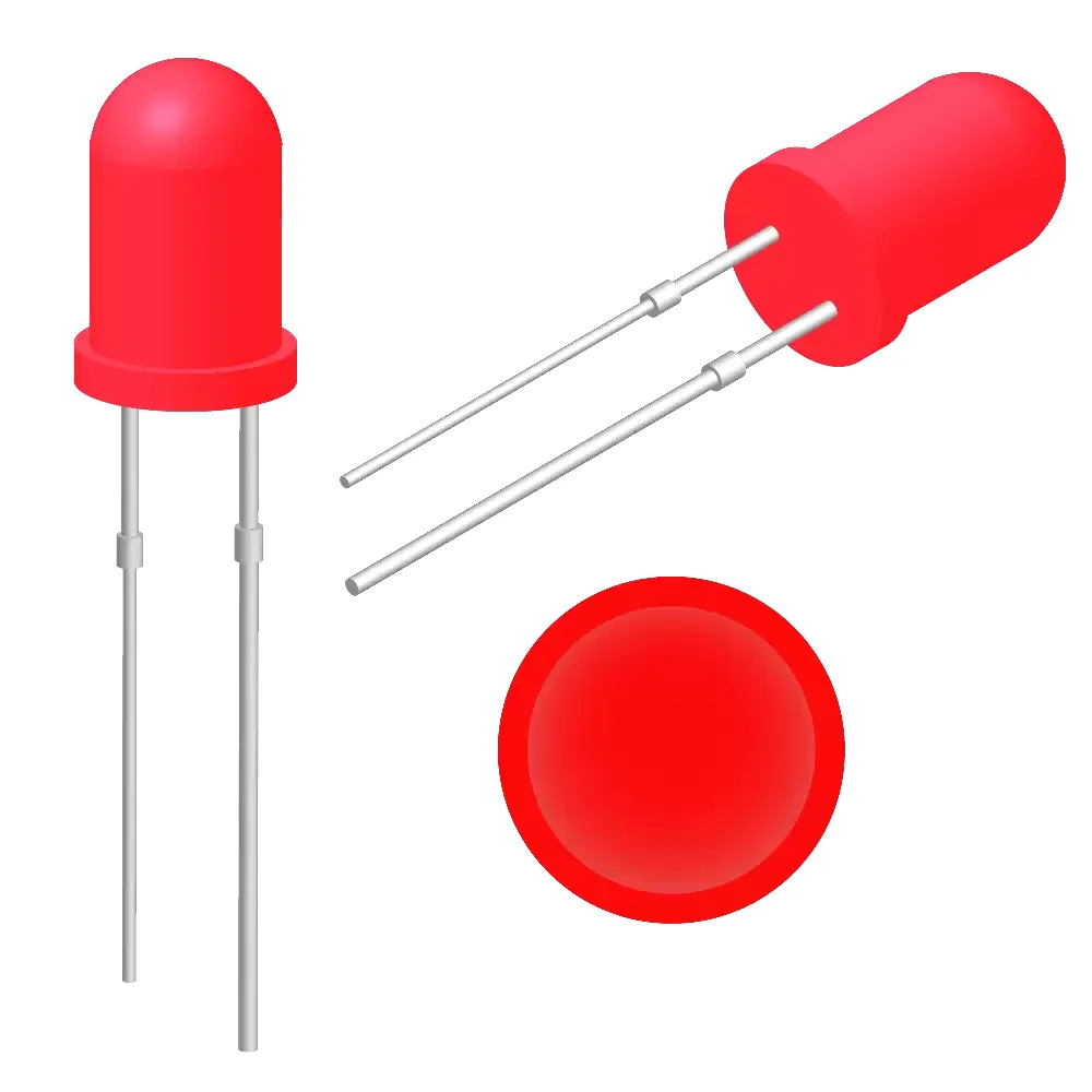 Led Rojo 5mm Difuso 1.8-2.2v 20ma