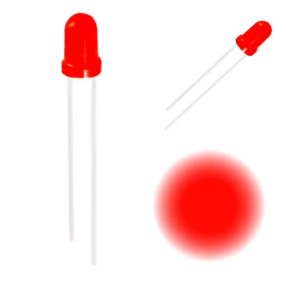 Led Rojo 3mm Difuso 1.8-2.2v 20ma